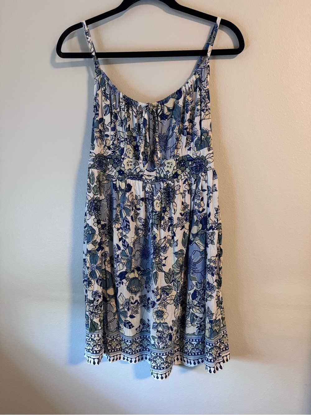 Angie Blue Floral Spaghetti-Strap Dress NWT